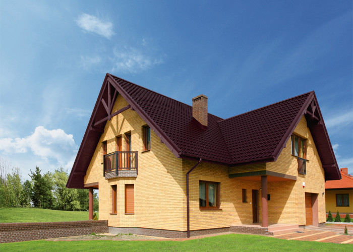 New brick wall house in Poland, Europe